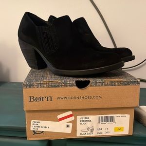 BORN Black Suede Bootie shoe